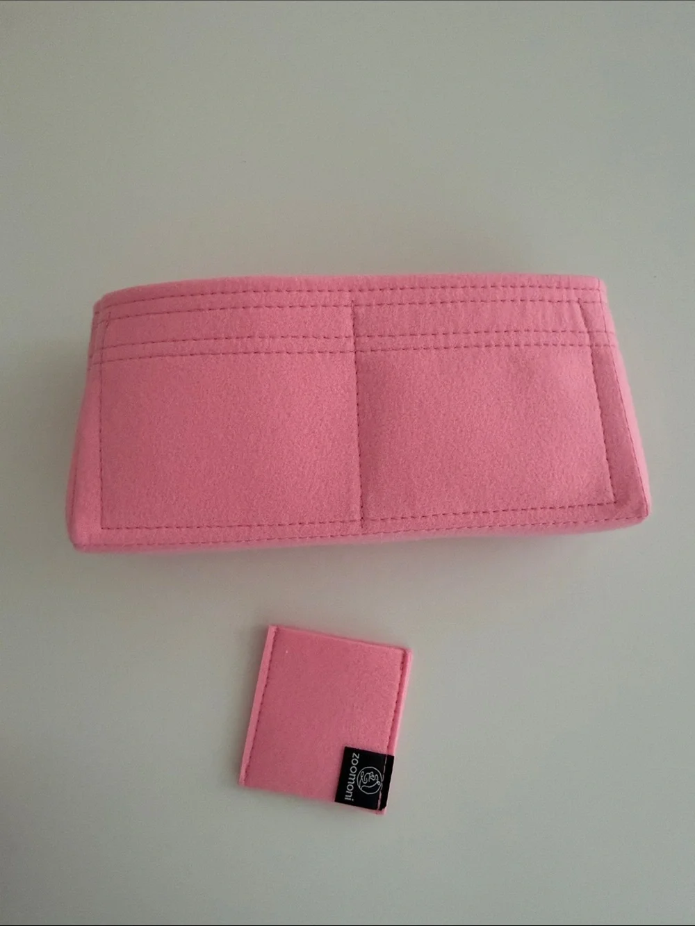 Zoomoni Pink Felt Purse Organizer Insert with Matching Pink Square Coin Holder